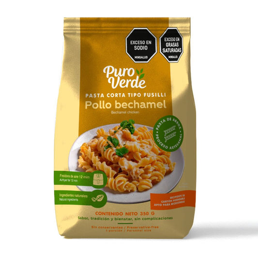 Pasta con pollo bechamel (de arroz)