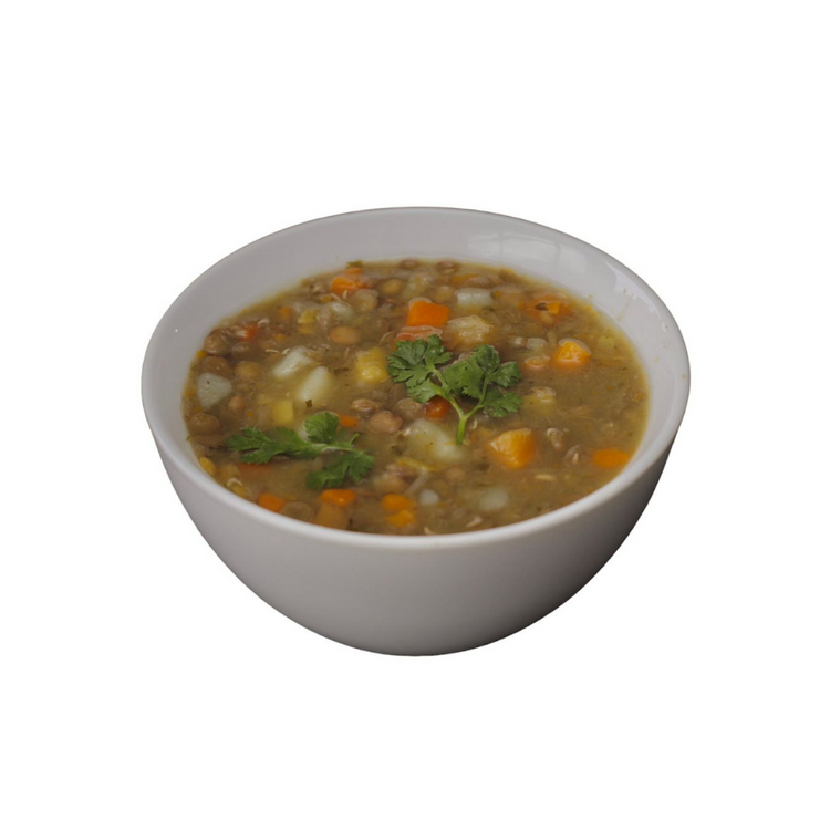 Sopa de lentejas - línea vegana