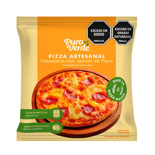 Pizza Hawaiana con Jamon de Pavo en Masa Madre