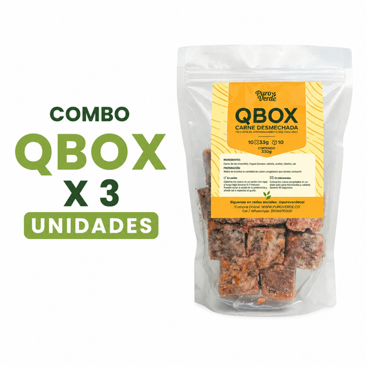 Combo x 3 QBOX de Carne desmechada